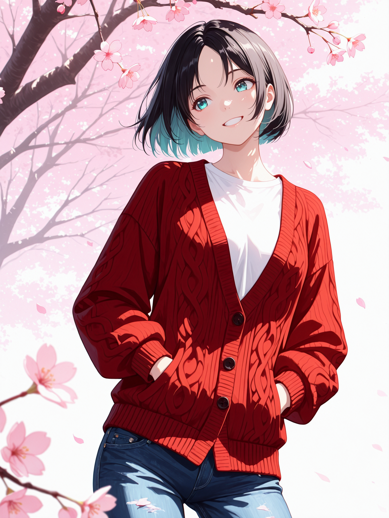 桜の下、赤い風