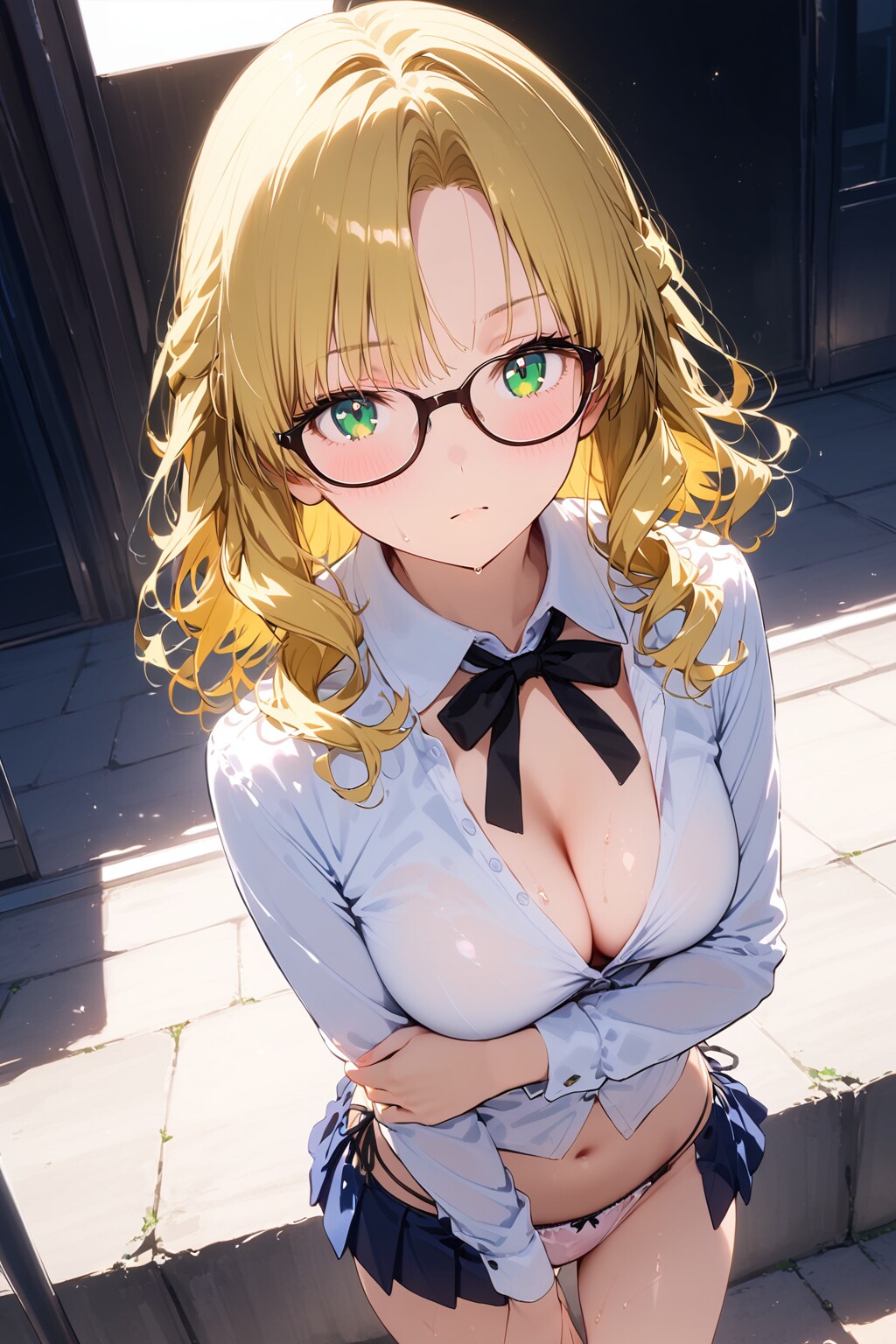 半分脱げてる