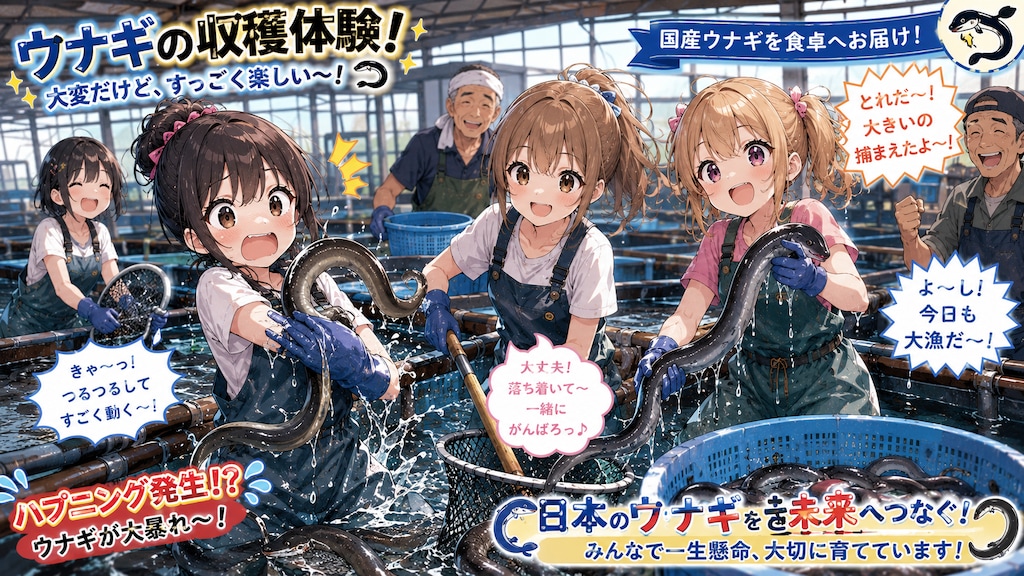 養殖ウナギの収穫体験！３
