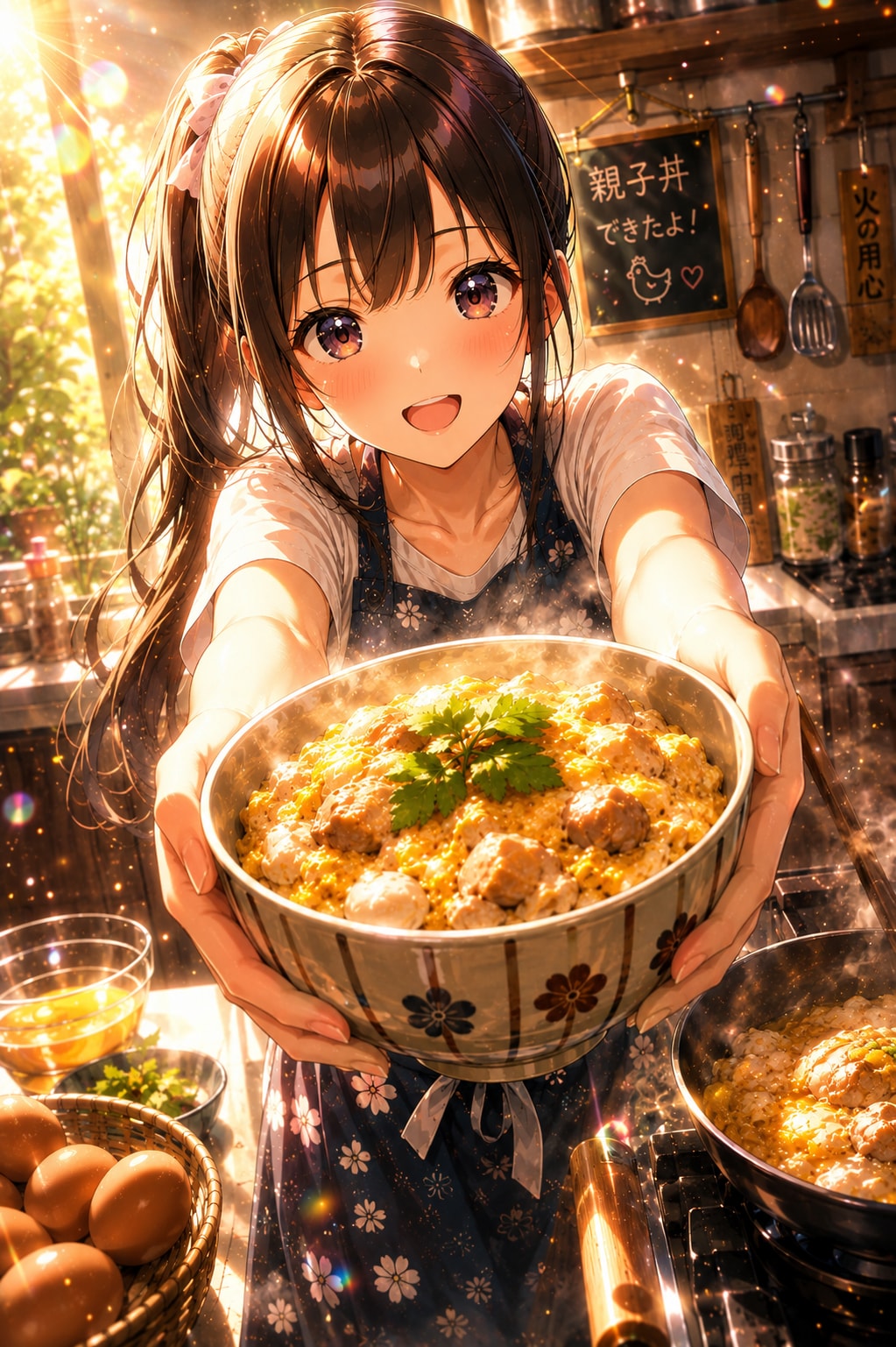親子丼、できたよ♪