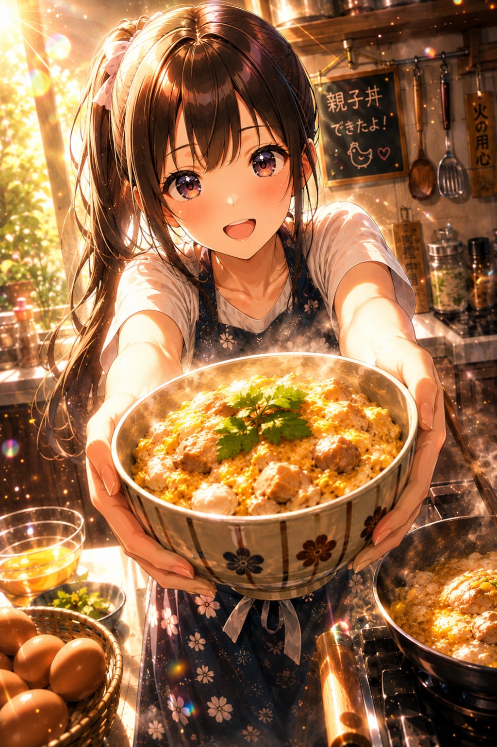 親子丼、できたよ♪