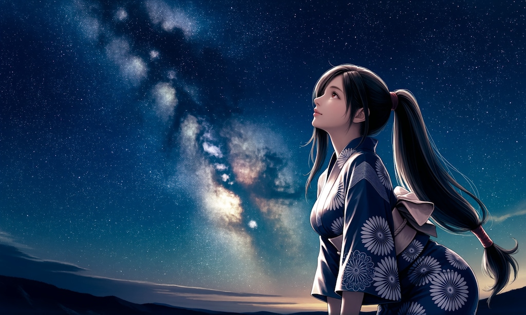 星空を見上げるティファ（FF7）
