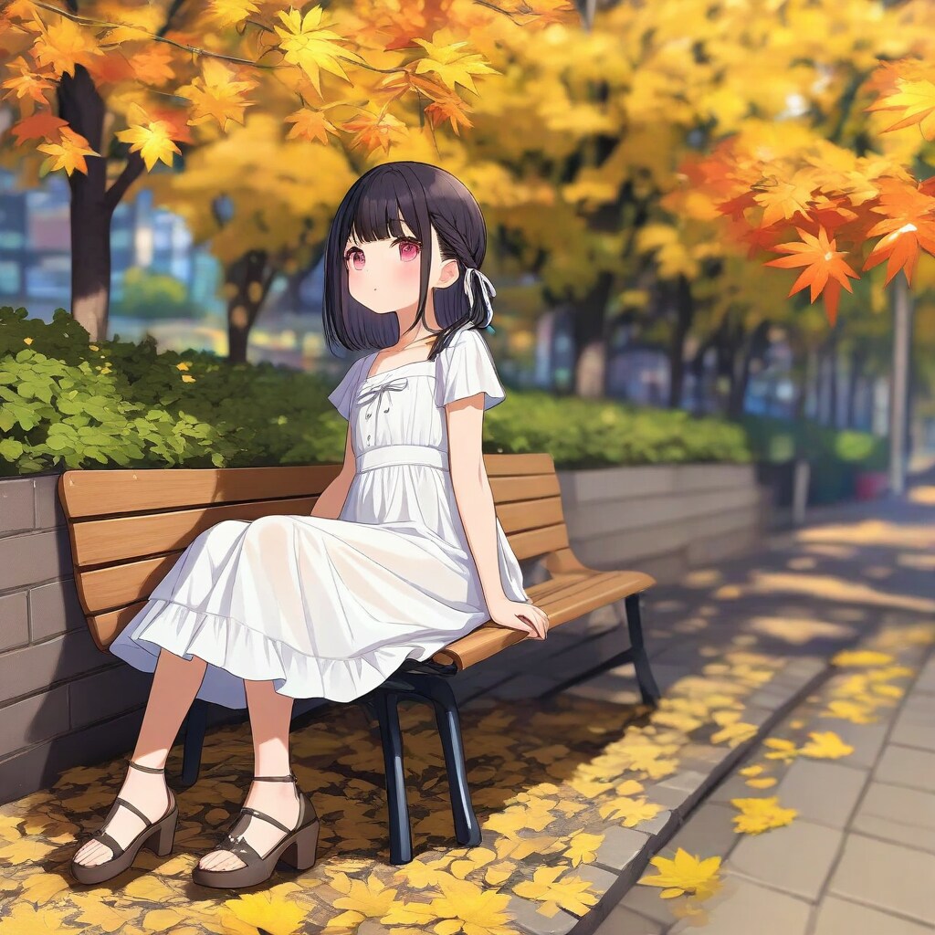 秋の公園にて | の人気AIイラスト・グラビア