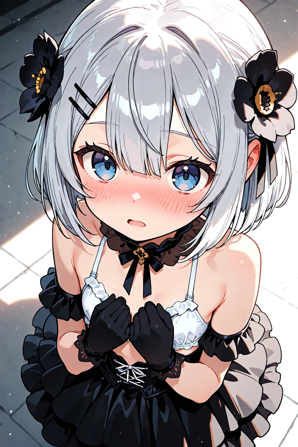 銀髪少女を愛でる午後