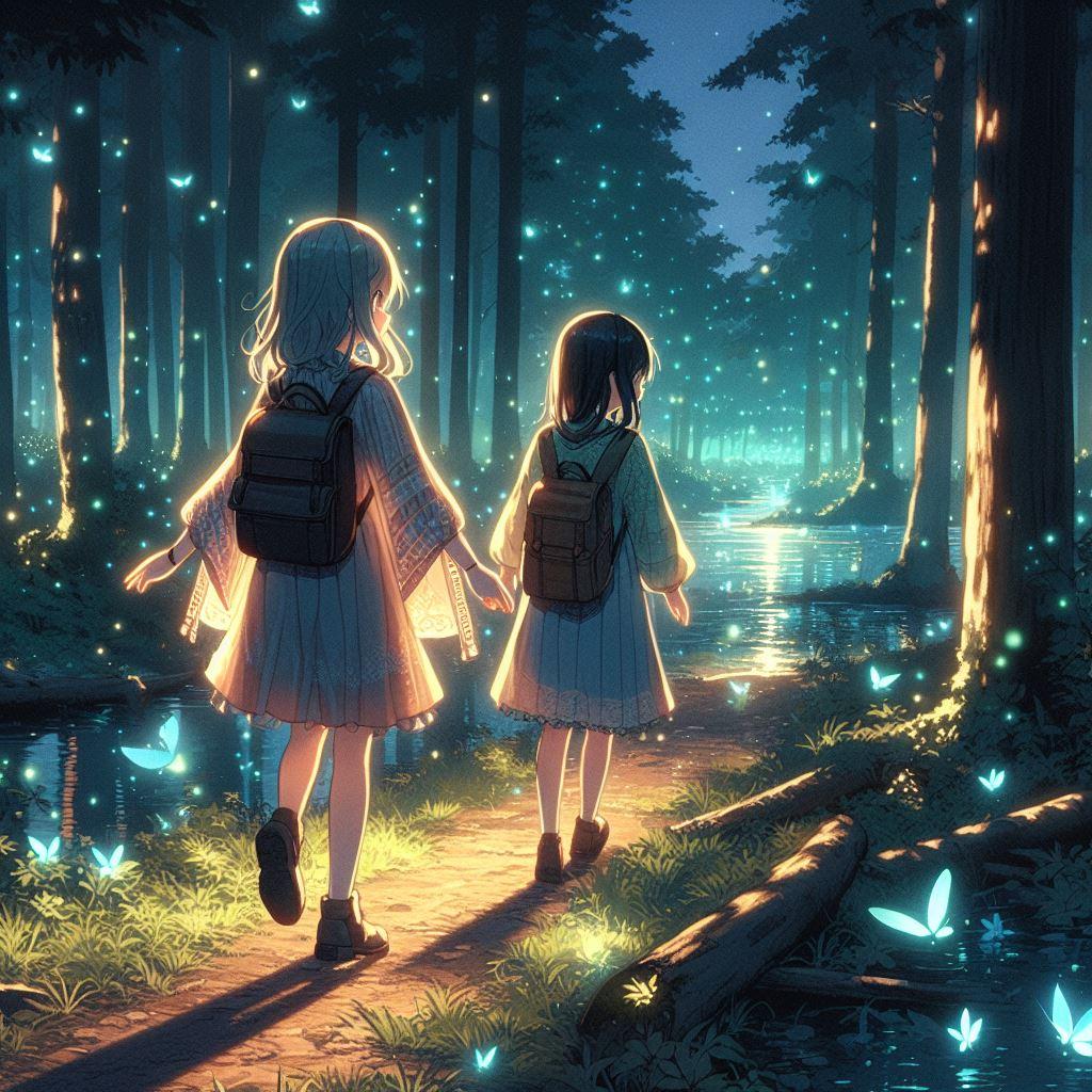 湖畔と妖精蝶