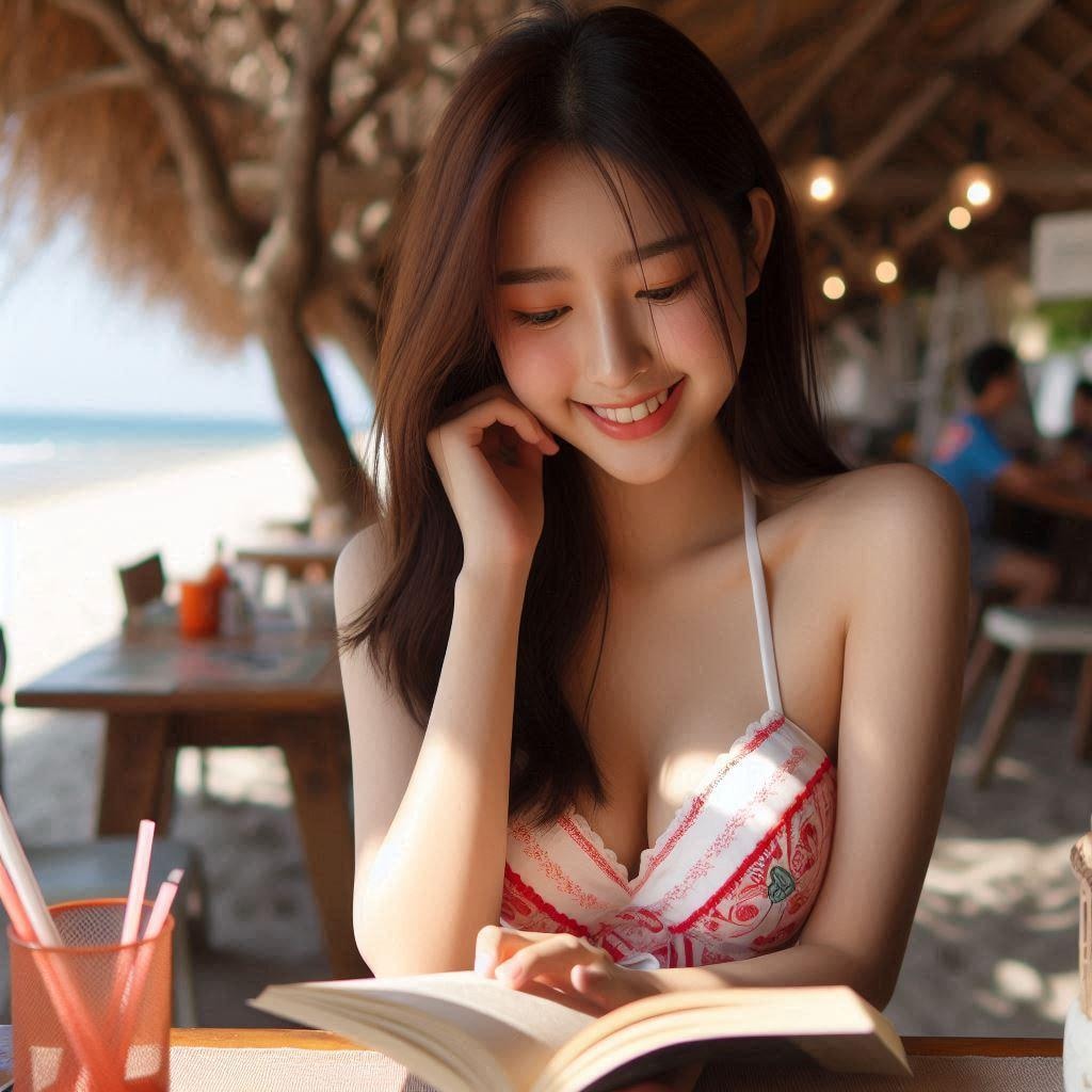 リゾートで読書