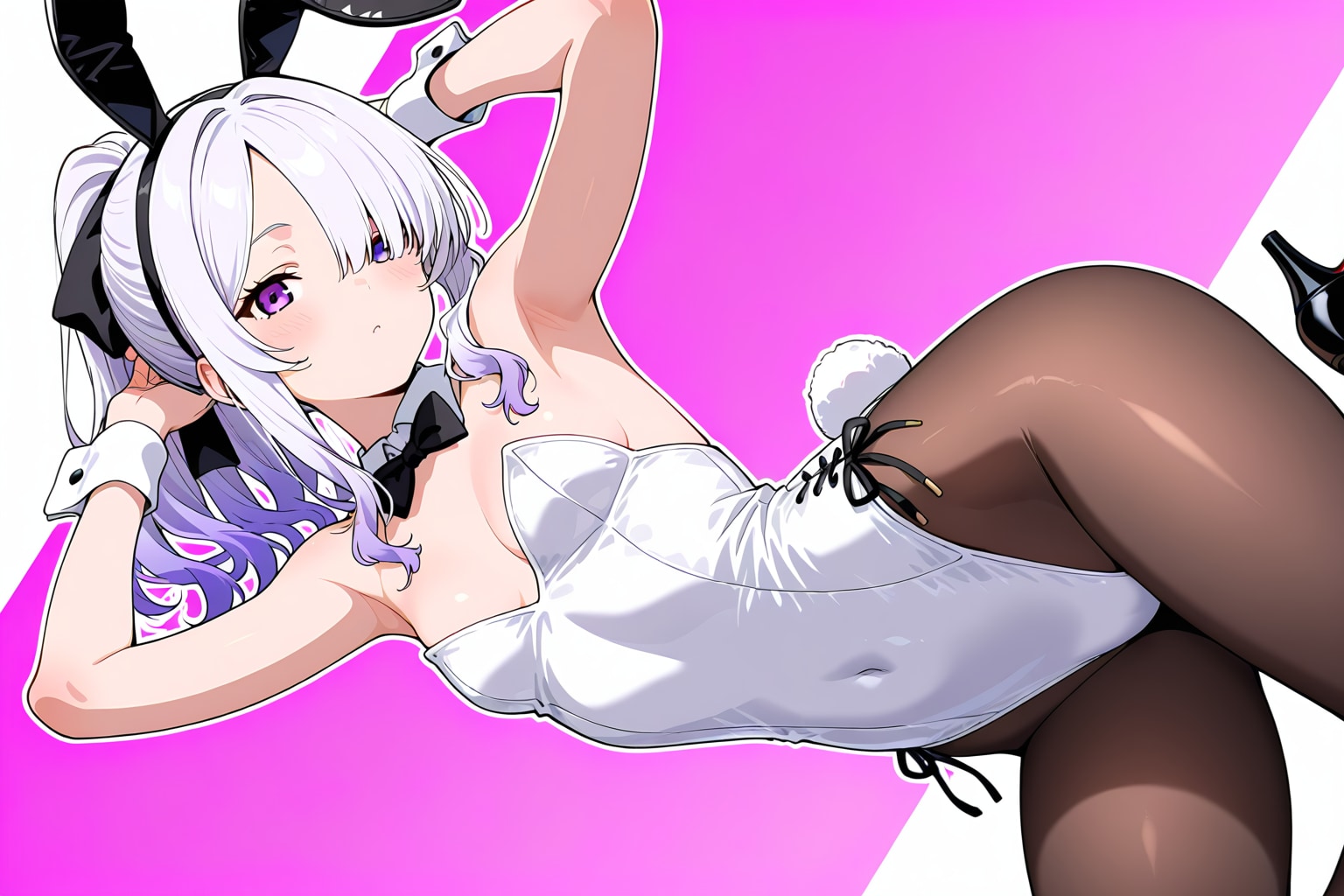 メカクレ薄紫髪ちゃん50『コントラポストポーズ』