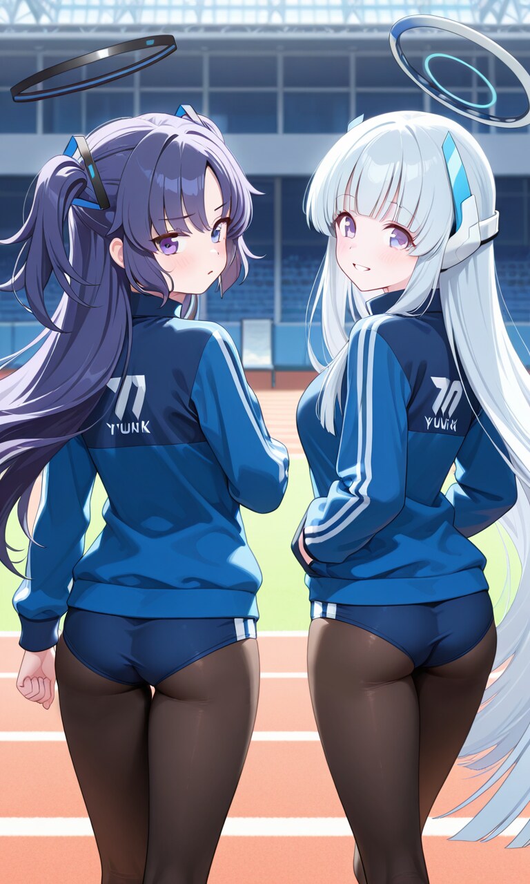 ユウカとノア　寒いからタイツとジャージ2