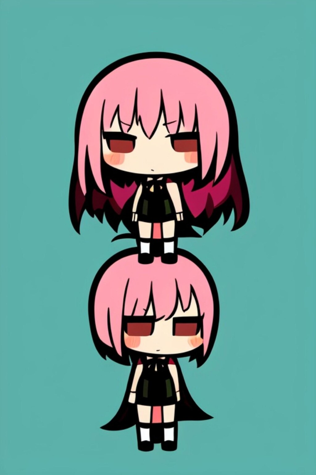 シンプルなピンク髪ちゃん