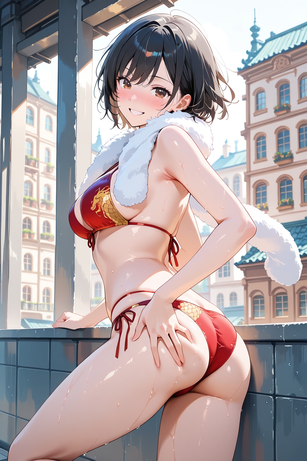 やんのかぁ？♡　ドラゴン・ビキニのお姉さん