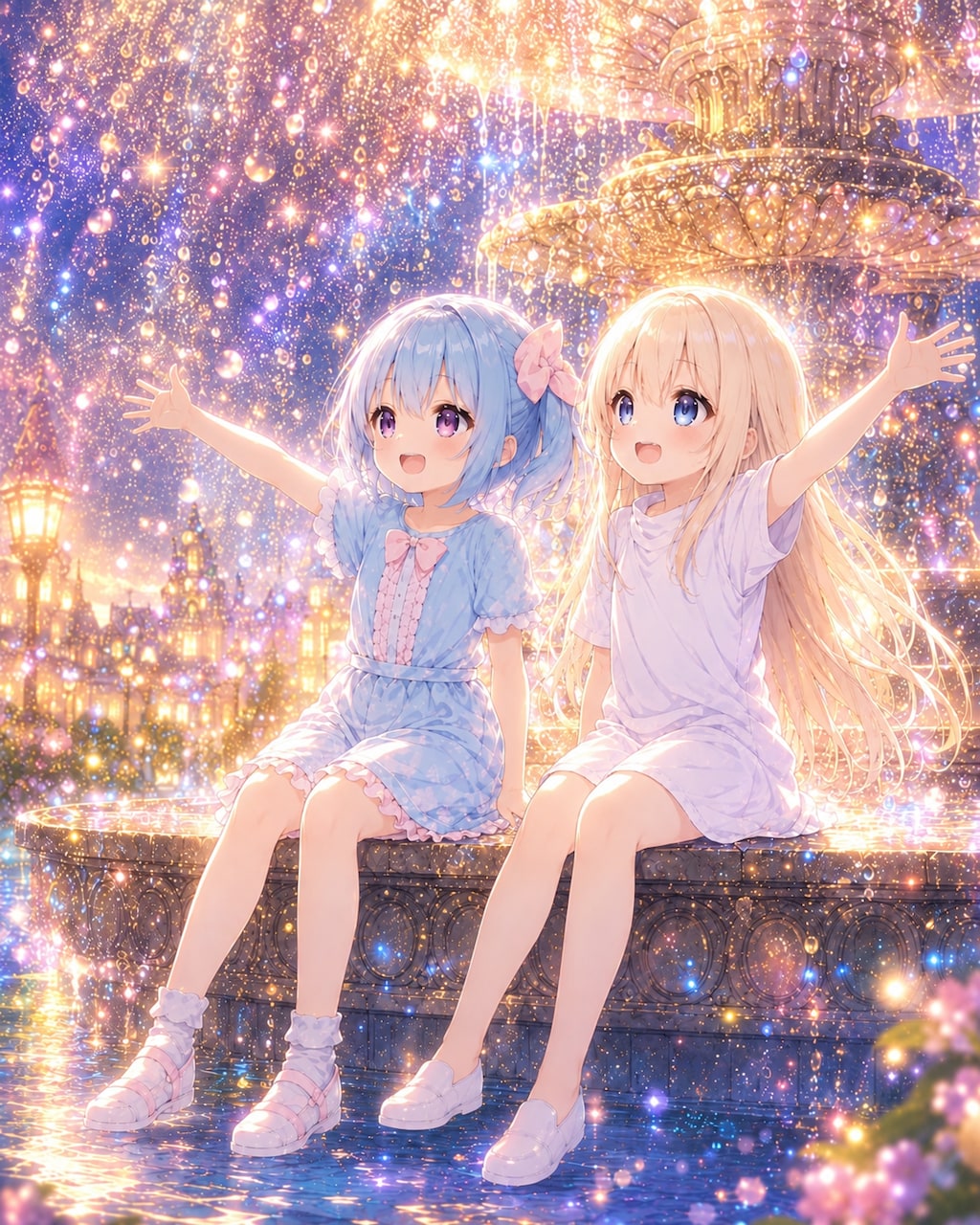きらめく噴水の夜✨⛲