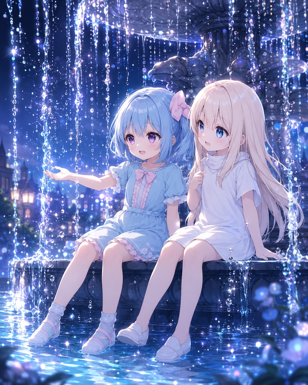 きらめく噴水の夜✨⛲