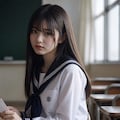 東洋随一の美貌と称される18歳の女子高生（模範解答セーラー服生成テスト） 2枚目