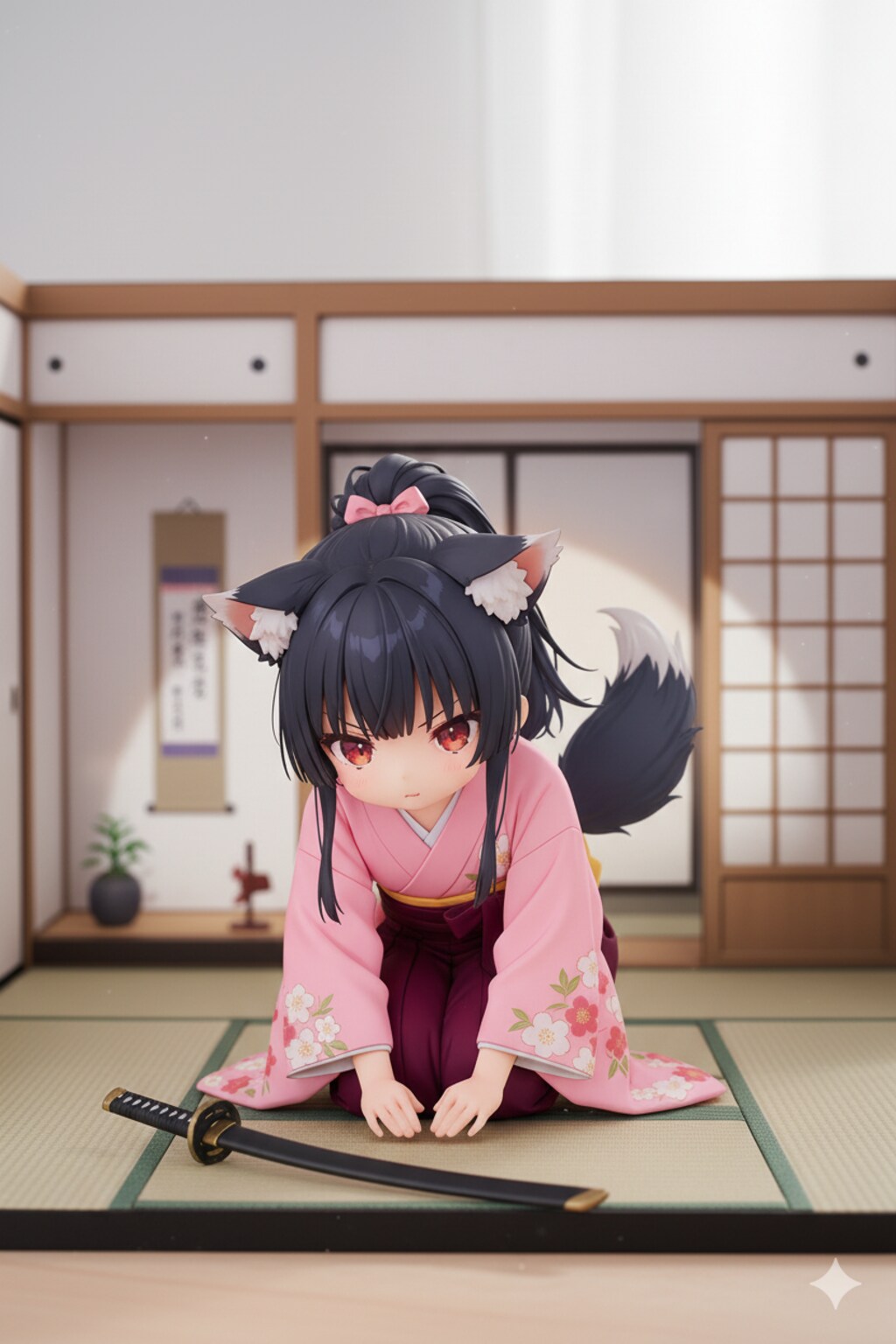 昨日助けた狼耳侍が押しかけ奉公に来た件