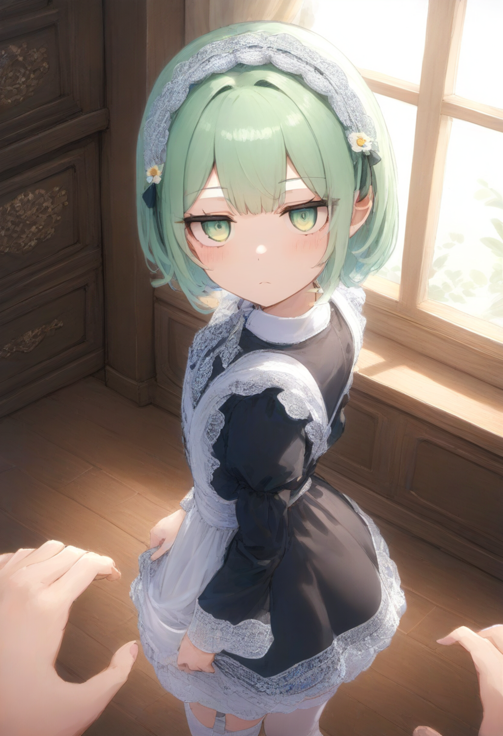 上目遣いのメイドさん