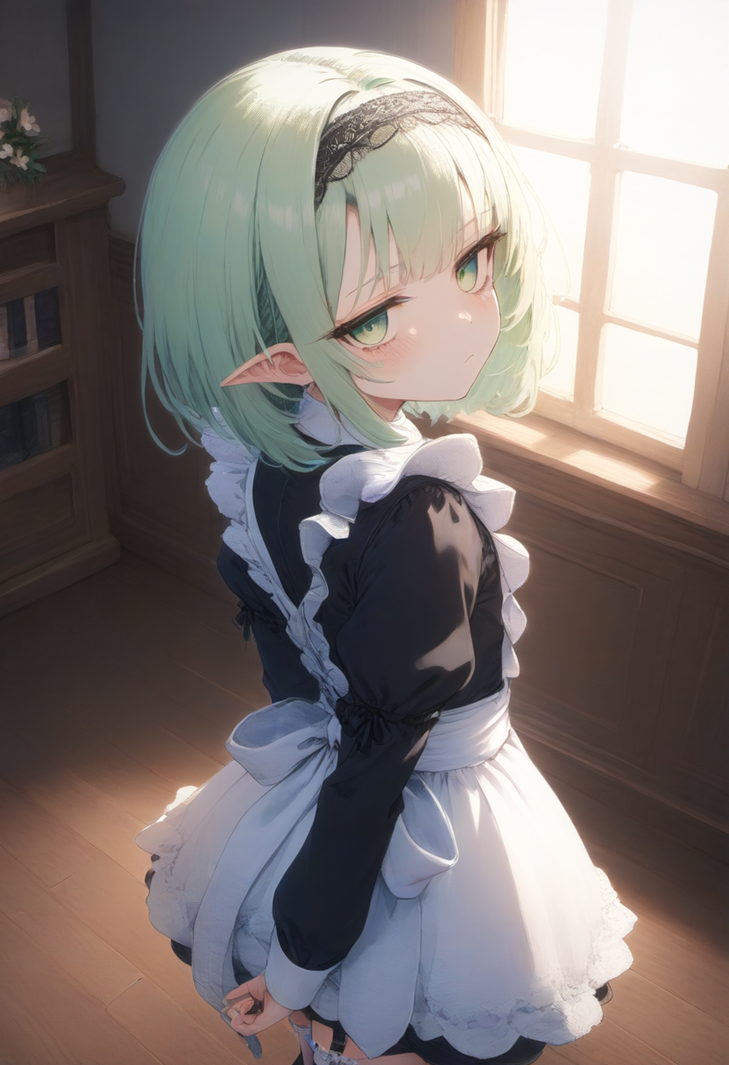 上目遣いのメイドさん