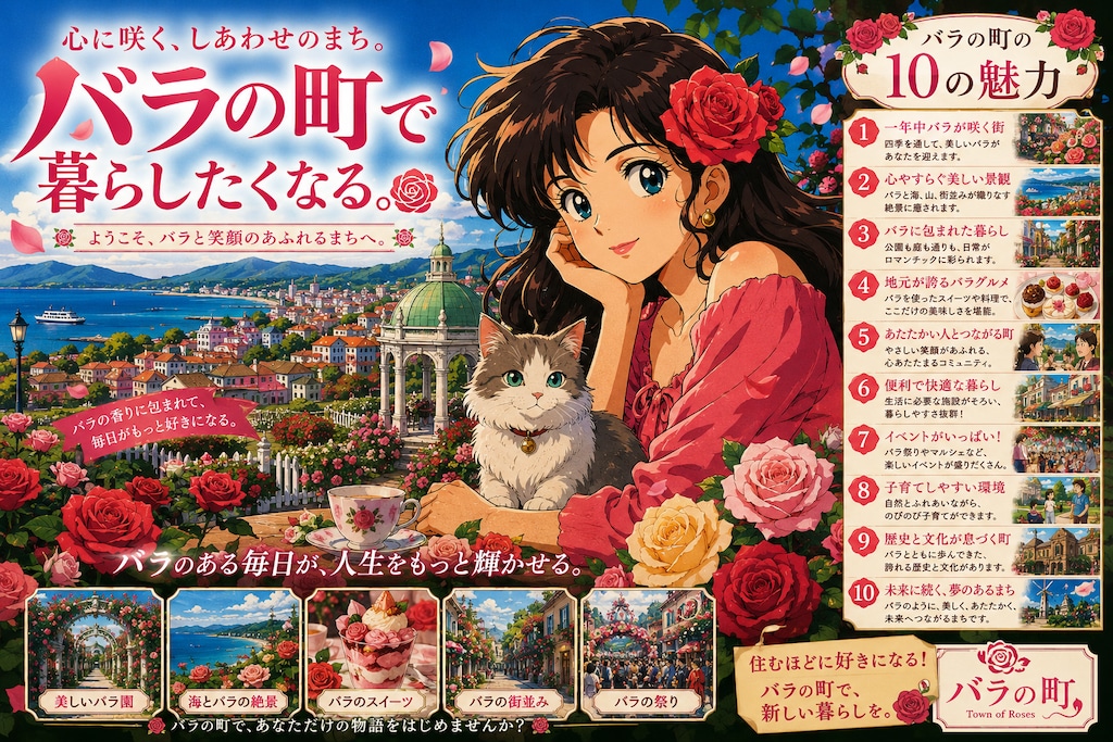バラの街 花ある街並み、