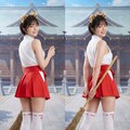 くるみ、けも耳神社の巫女服を着てみた 2枚目