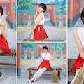 くるみ、けも耳神社の巫女服を着てみた 4枚目