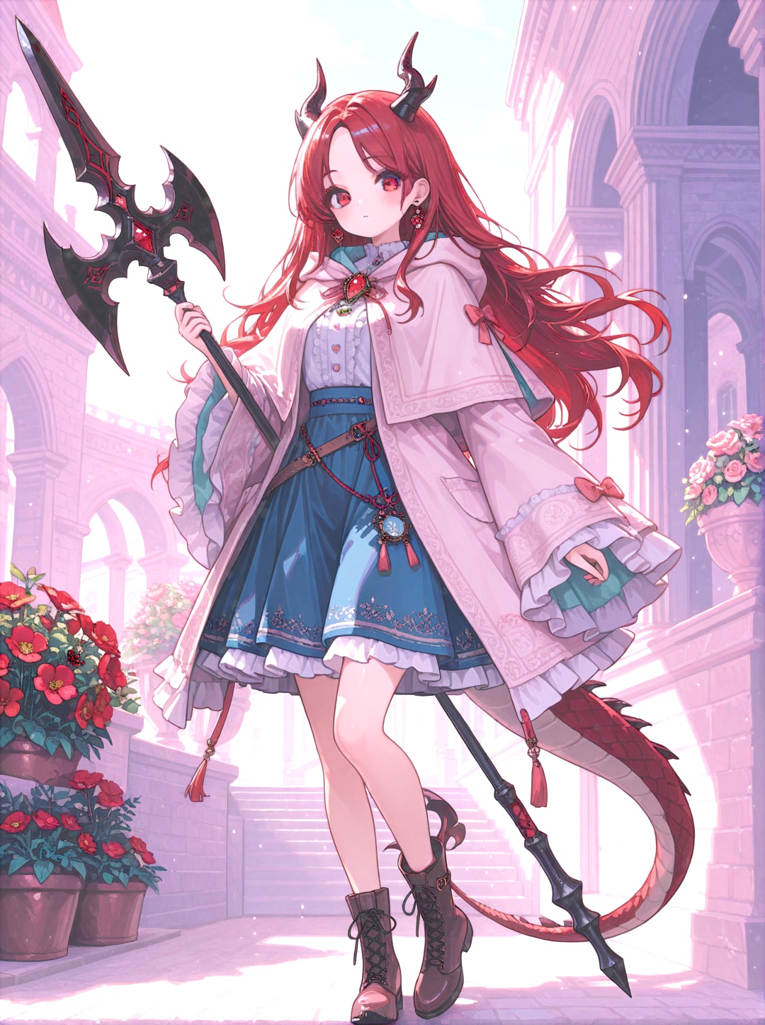 ハルバードが似合うドラゴン娘さん