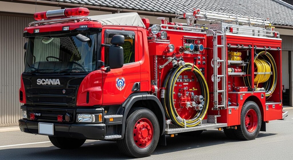 スカニアトラック消防車