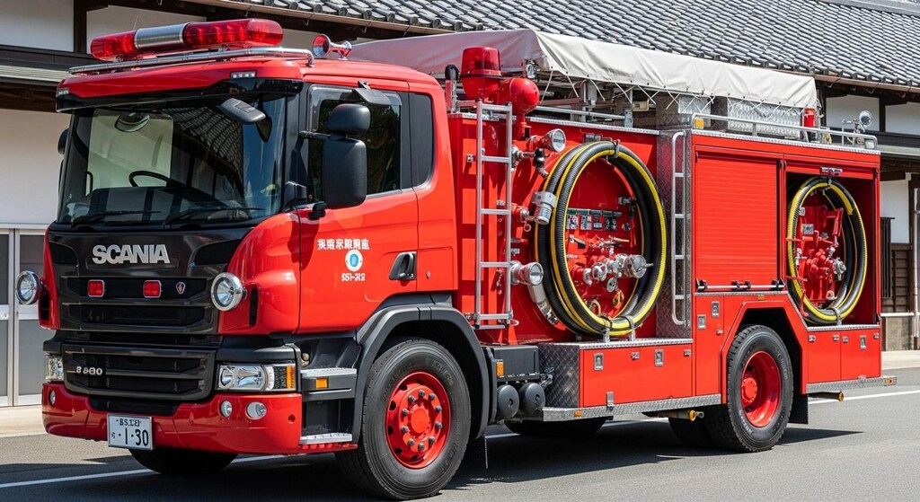 スカニアトラック消防車