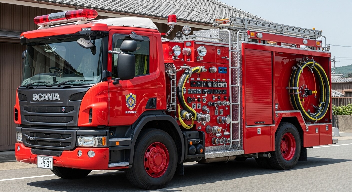 スカニアトラック消防車 | の人気AIイラスト・グラビア