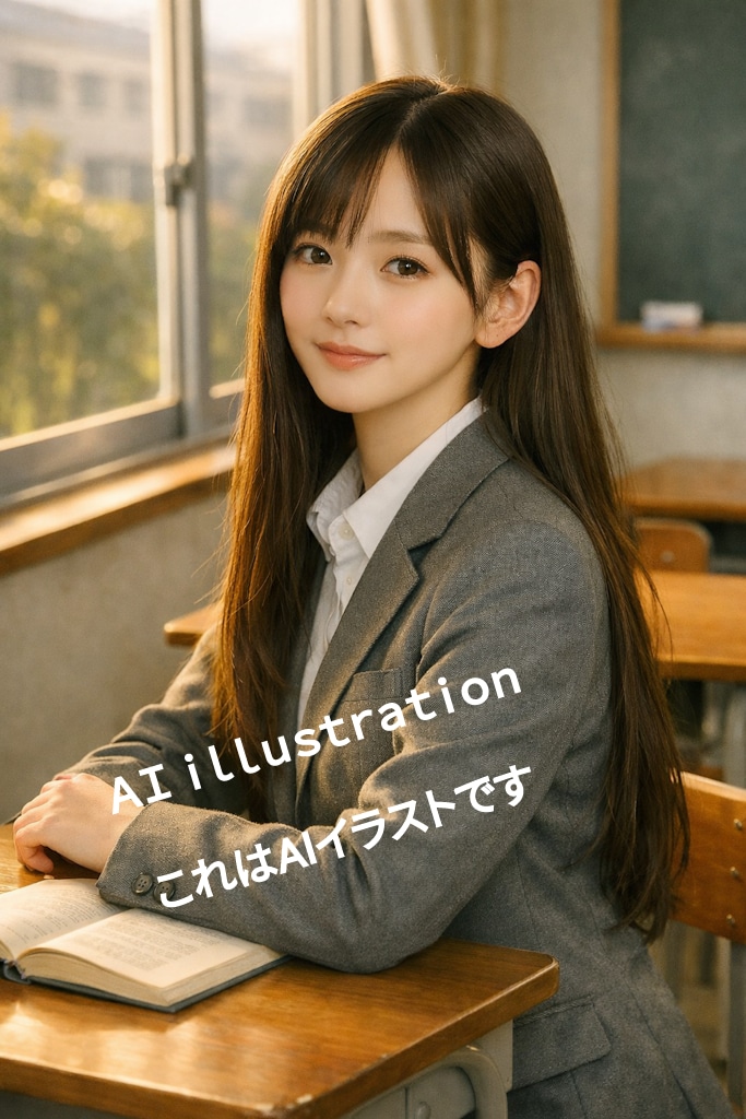 『夕陽の彼女を見ていると、   昔の匂いがそっと戻る。   その端で、隣にいた子の影がかすかに揺れた。』 | の人気AIイラスト・グラビア
