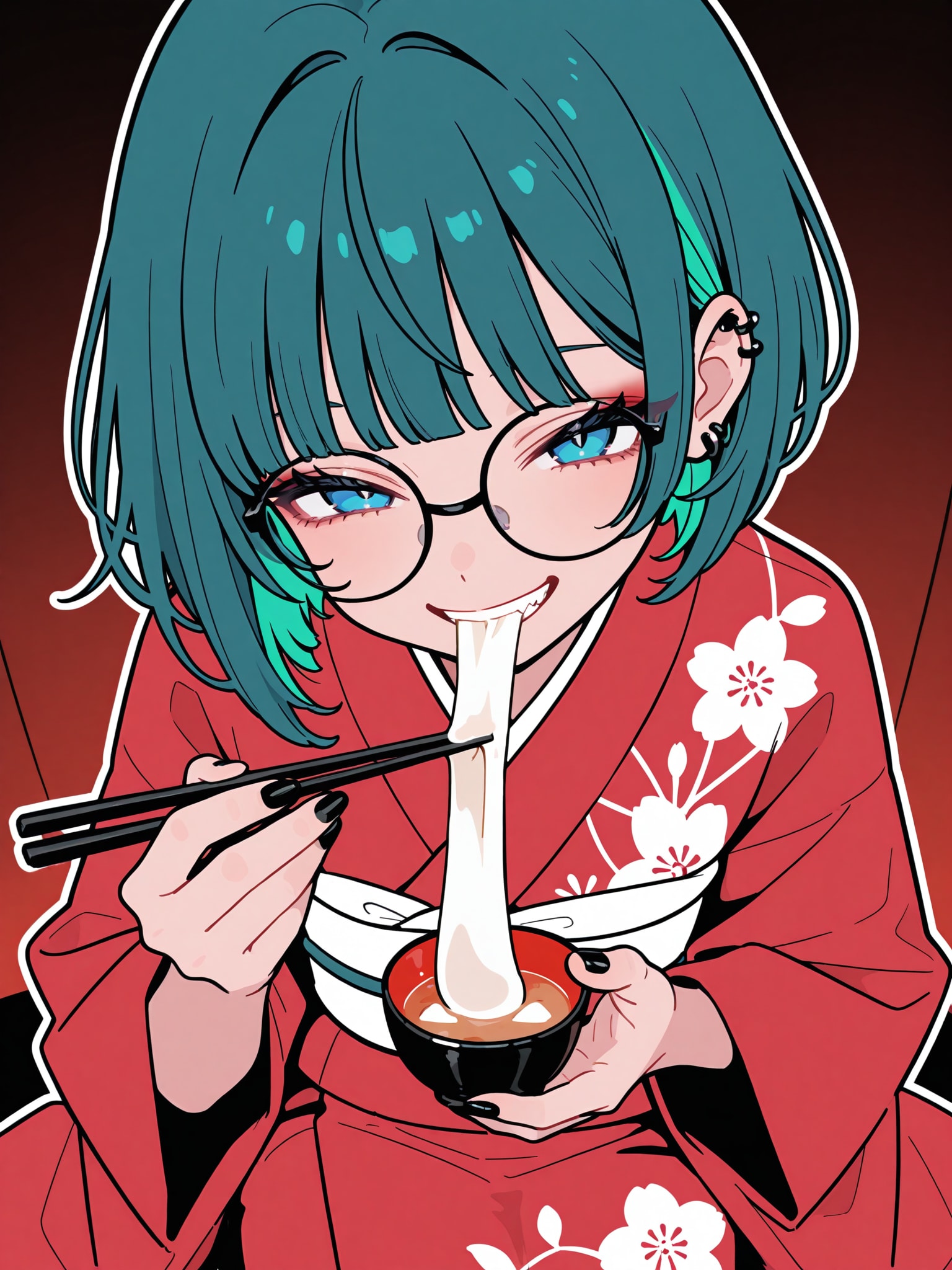 紅の着物と白い餅 | の人気AIイラスト・グラビア