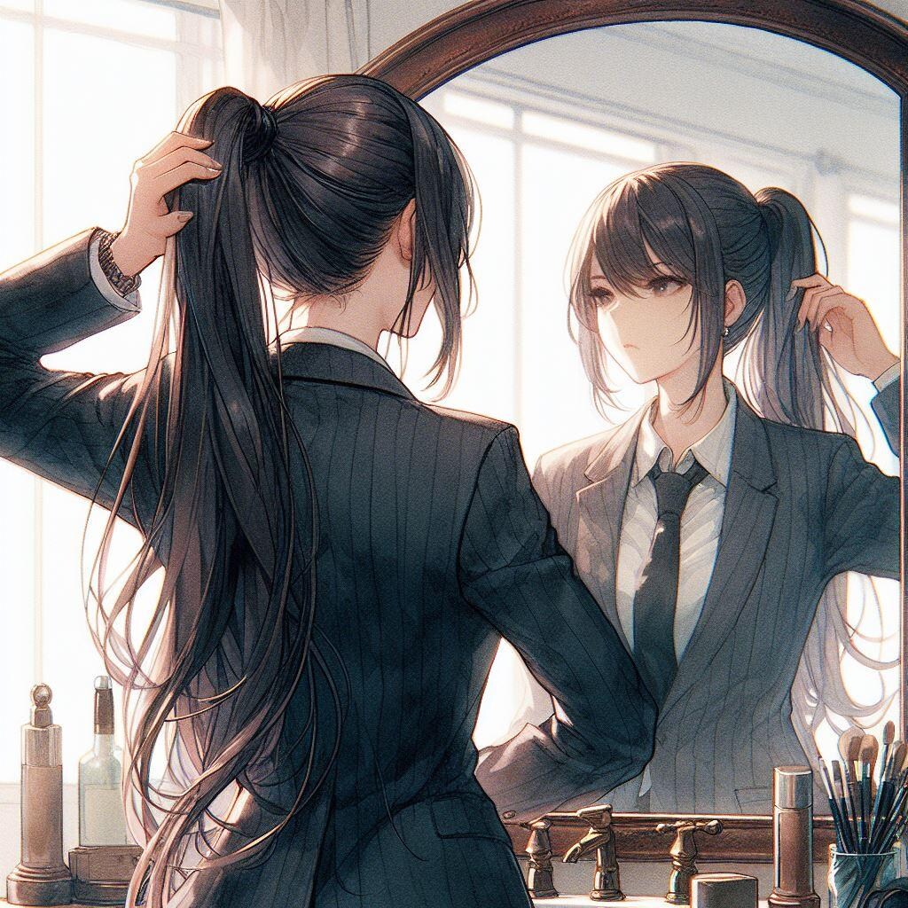 出社前 ／ ポニーテール