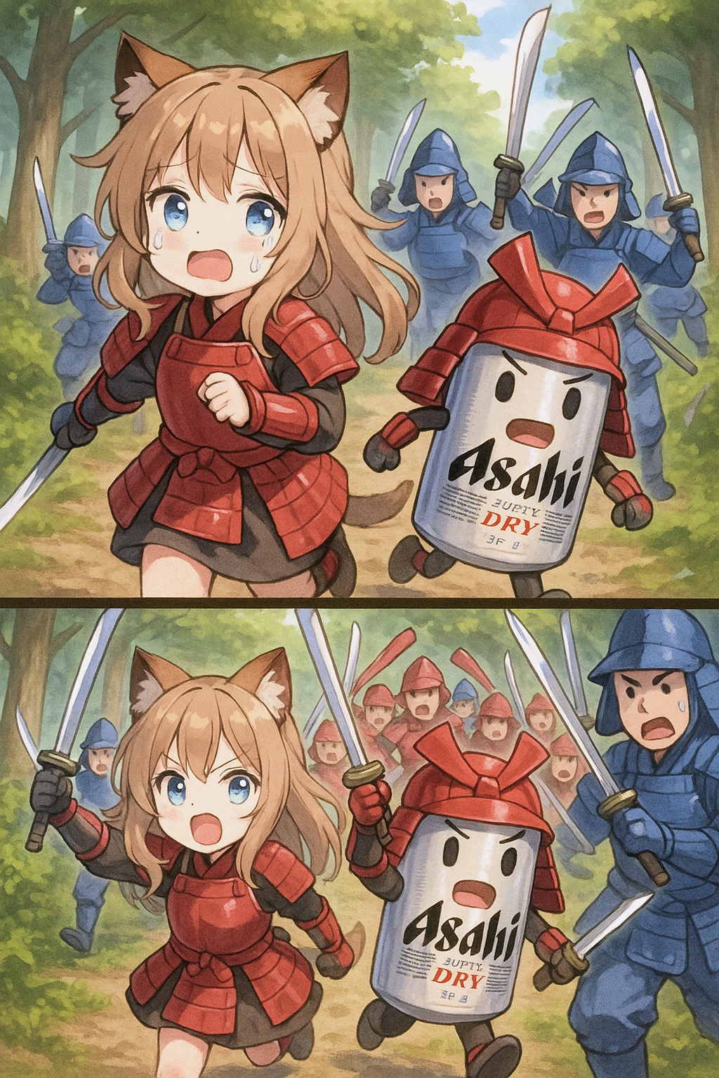 釣り野伏せをする小さな女の子