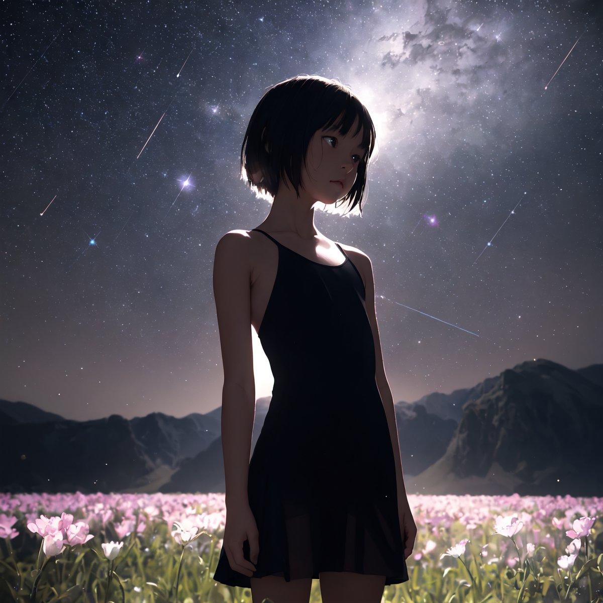 星空と花畑
