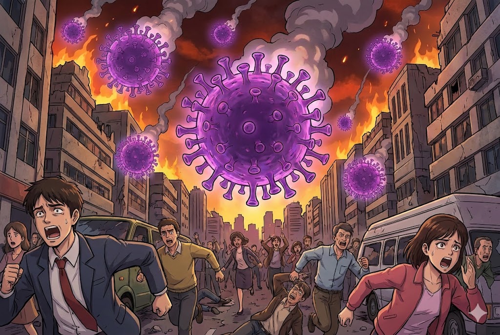 新型コロナウイルスが地球を汚染する | の人気AIイラスト・グラビア