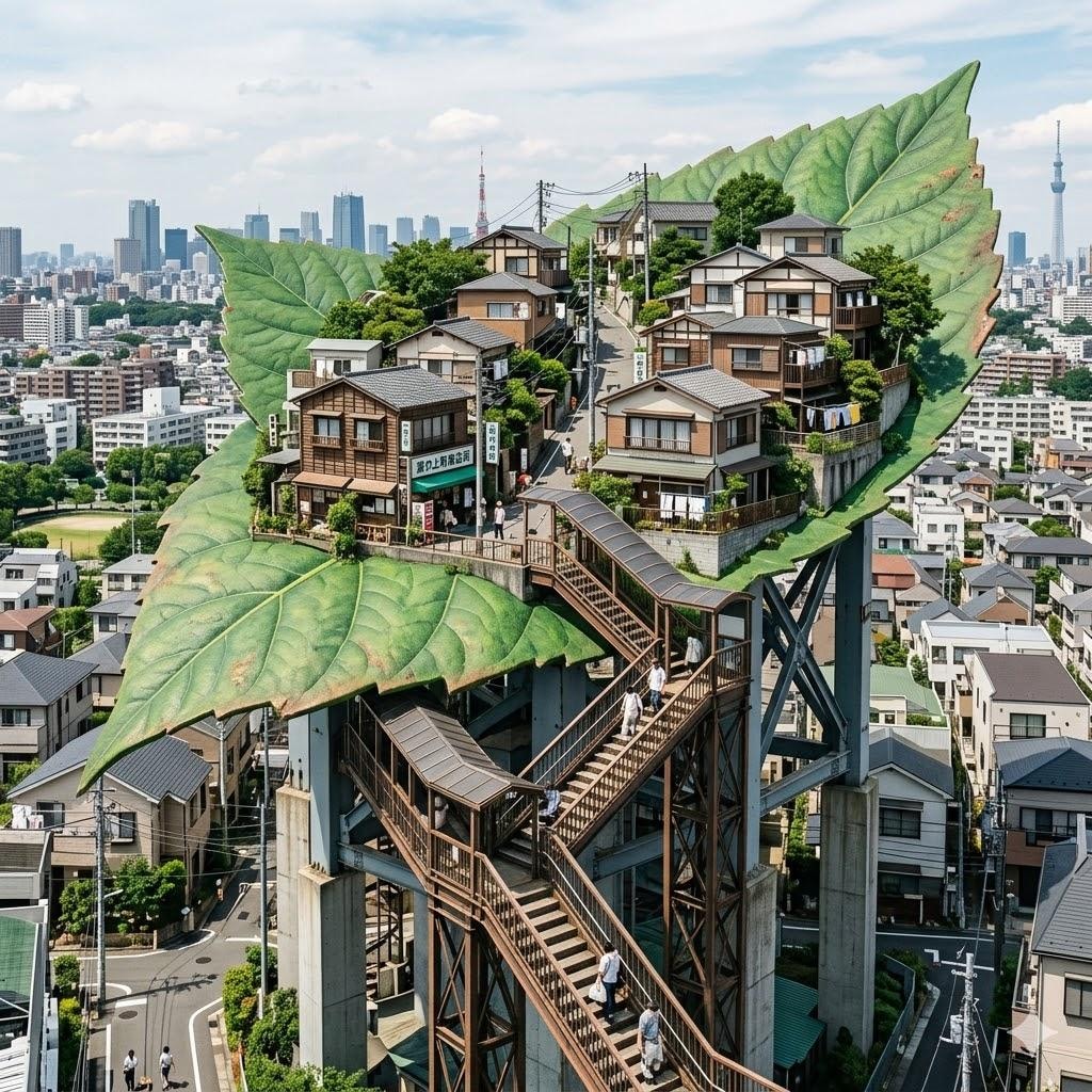 葉っぱの町