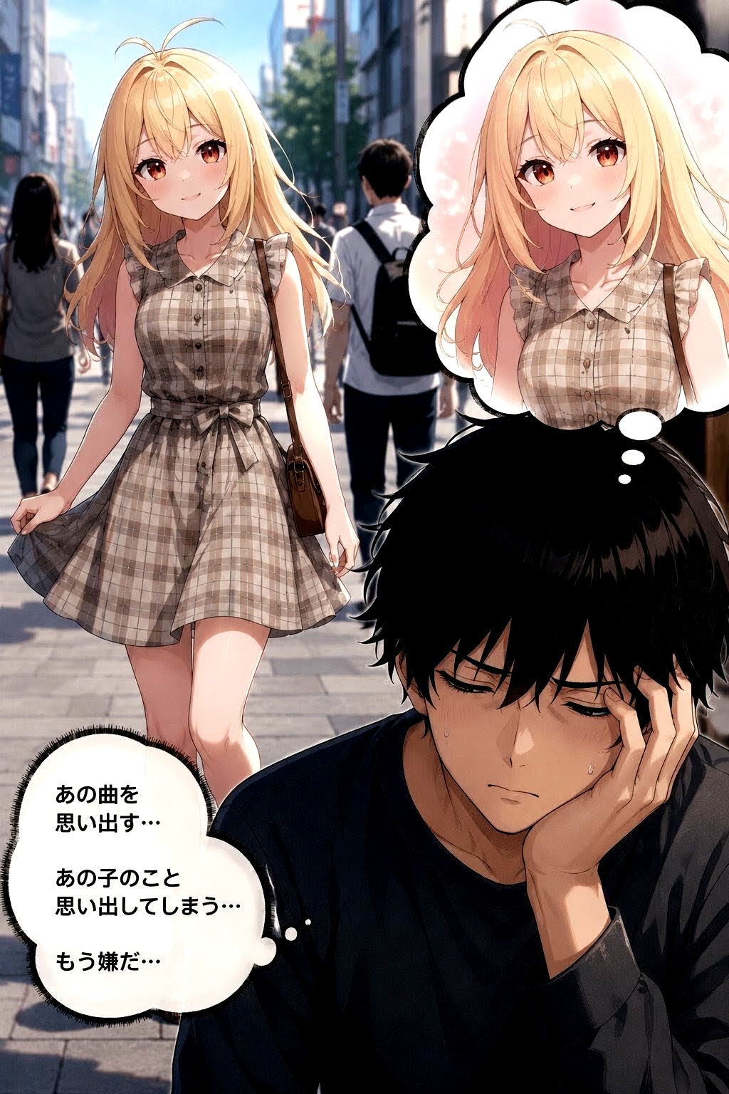 チェックのワンピース