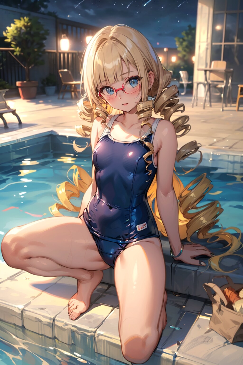 スク水の眼鏡お姉さん