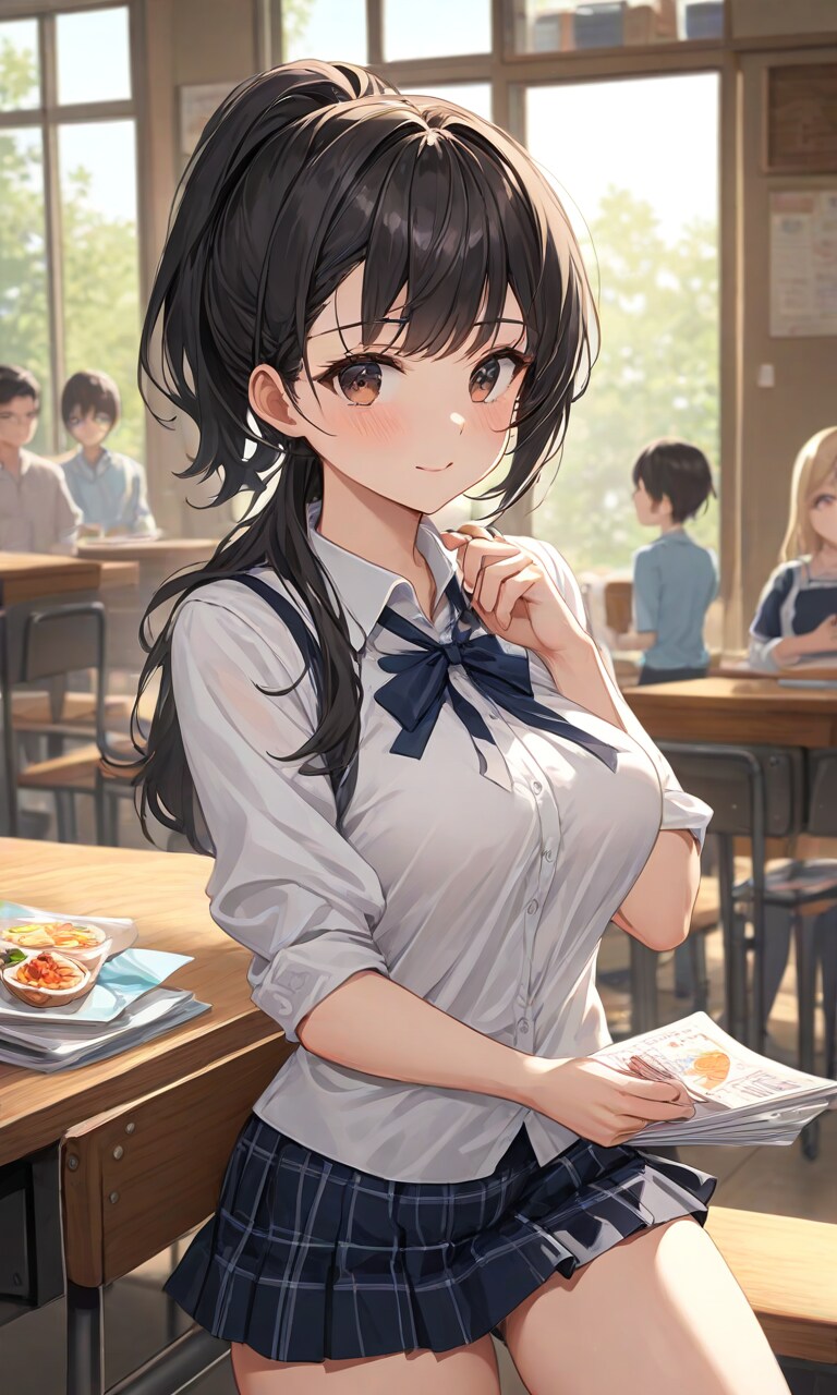 ポニーテールとセーラー服と女子高校生と | の人気AIイラスト・グラビア