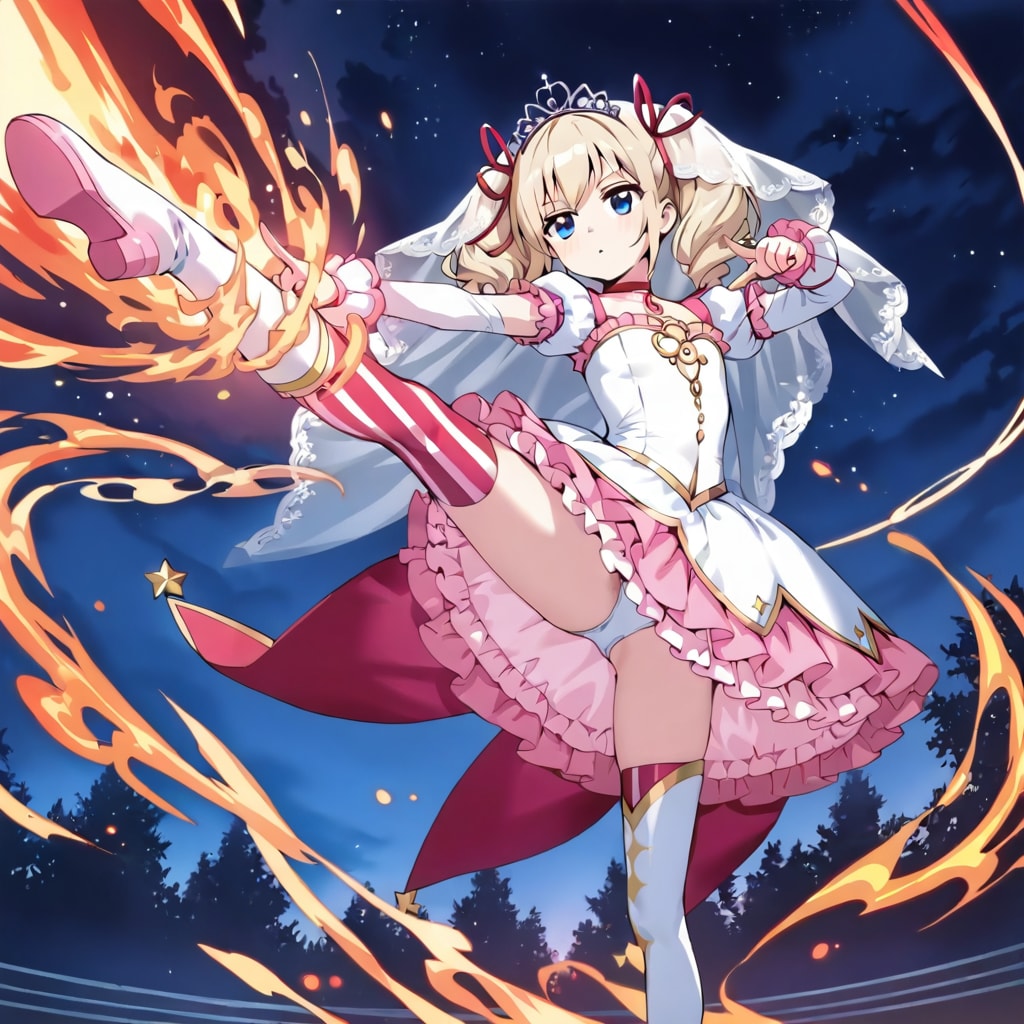 魔法を放つ魔法少女