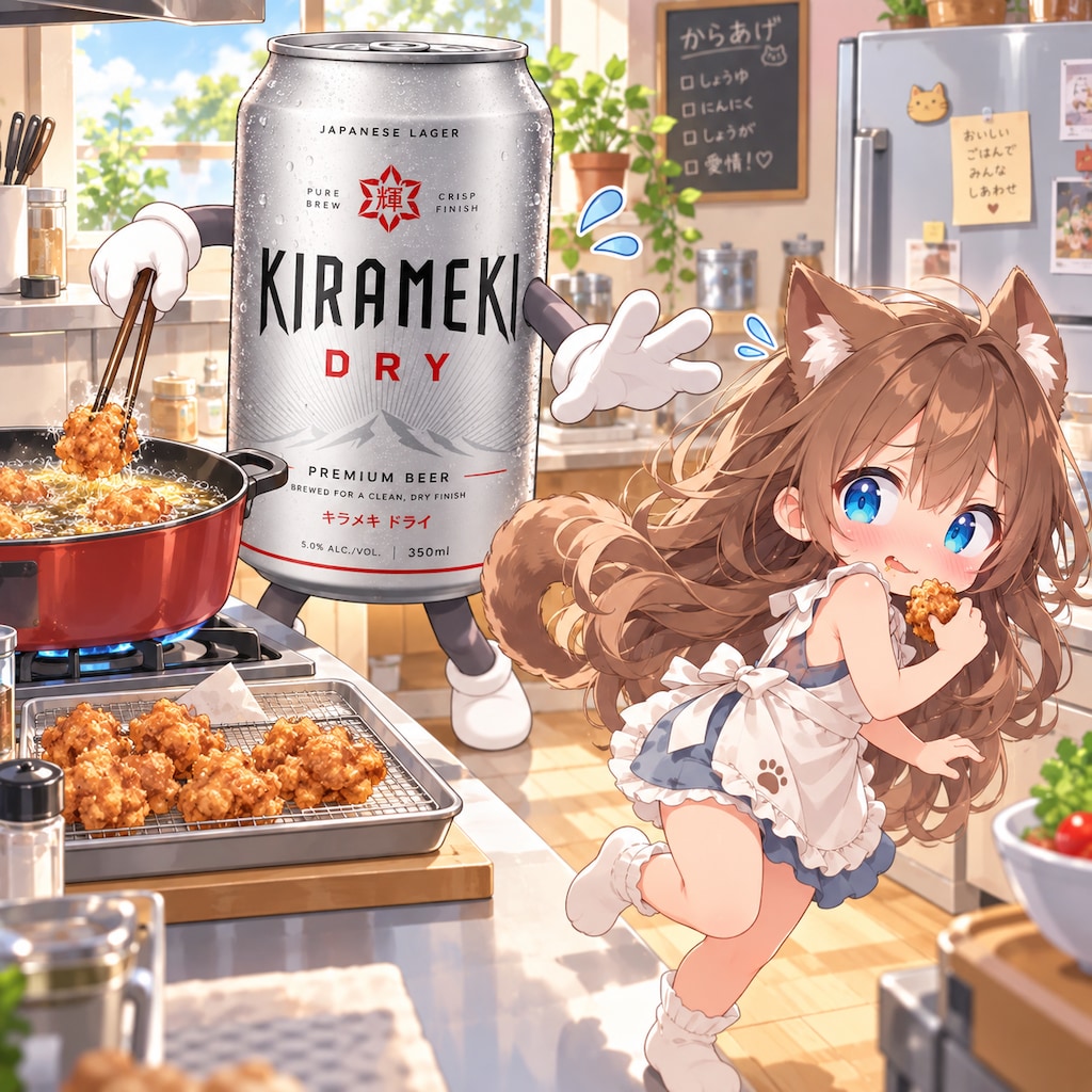唐揚げをつまみ食いする小さな女の子