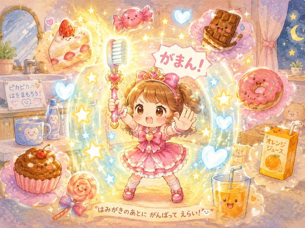 はみがきしたあとのおかしのゆうわくとたたかう魔法少女ちゃん