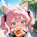 猫耳ピンクちゃんの登校風景 2枚目