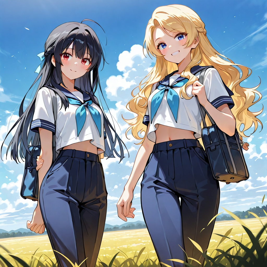 セーラーズボンちちぷいコンビ！ | の人気AIイラスト・グラビア