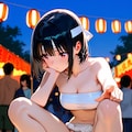 お祭りの黒髪ちゃん 2枚目
