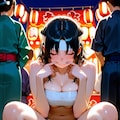 お祭りの黒髪ちゃん 3枚目