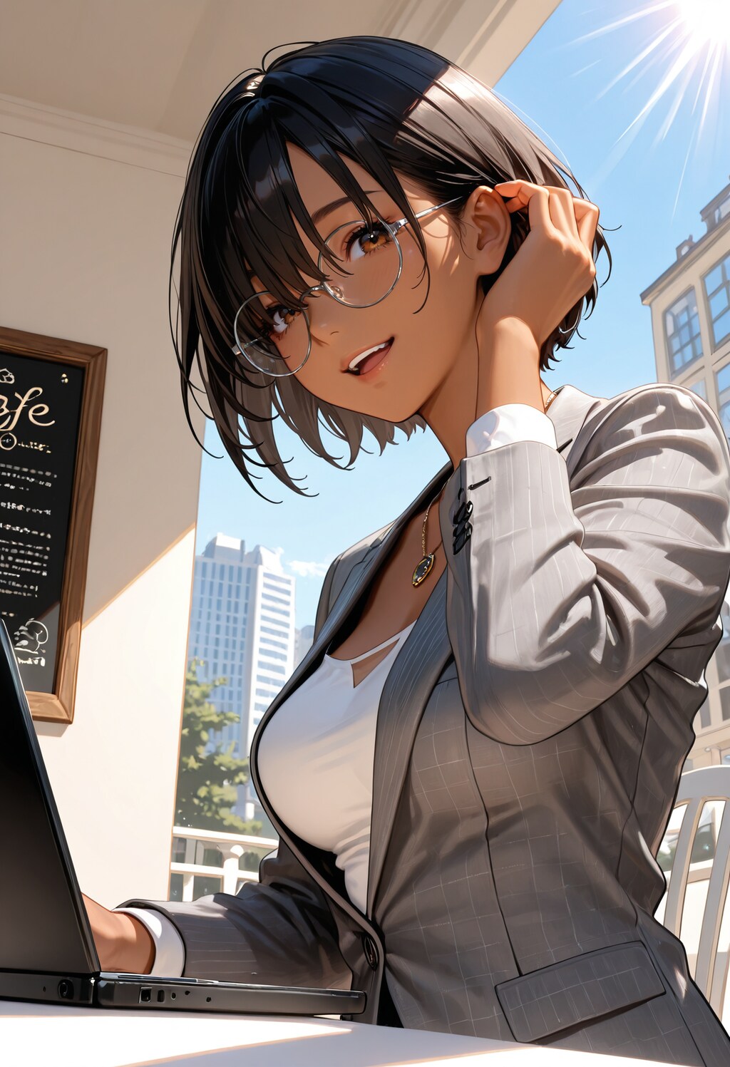スーツのゆいさん。