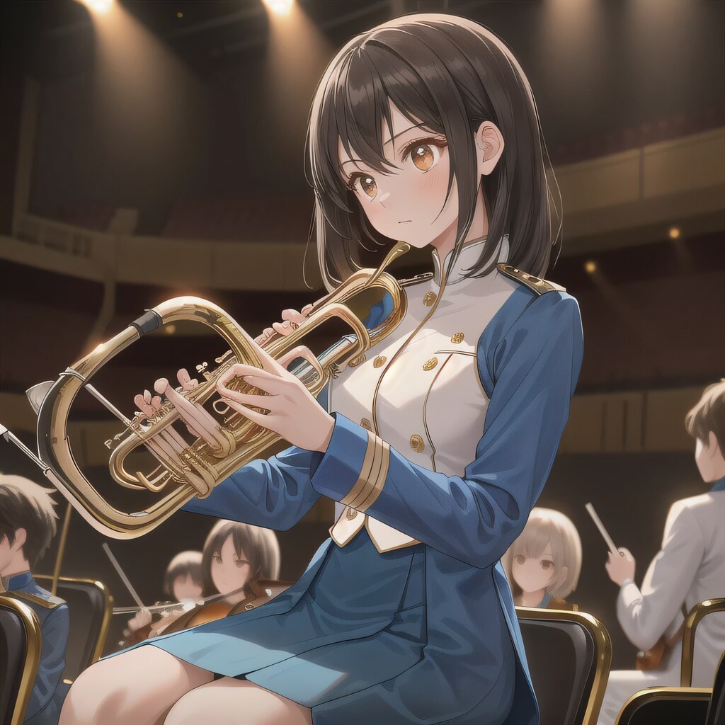 黒髪ボブでブラスバンドの少女７