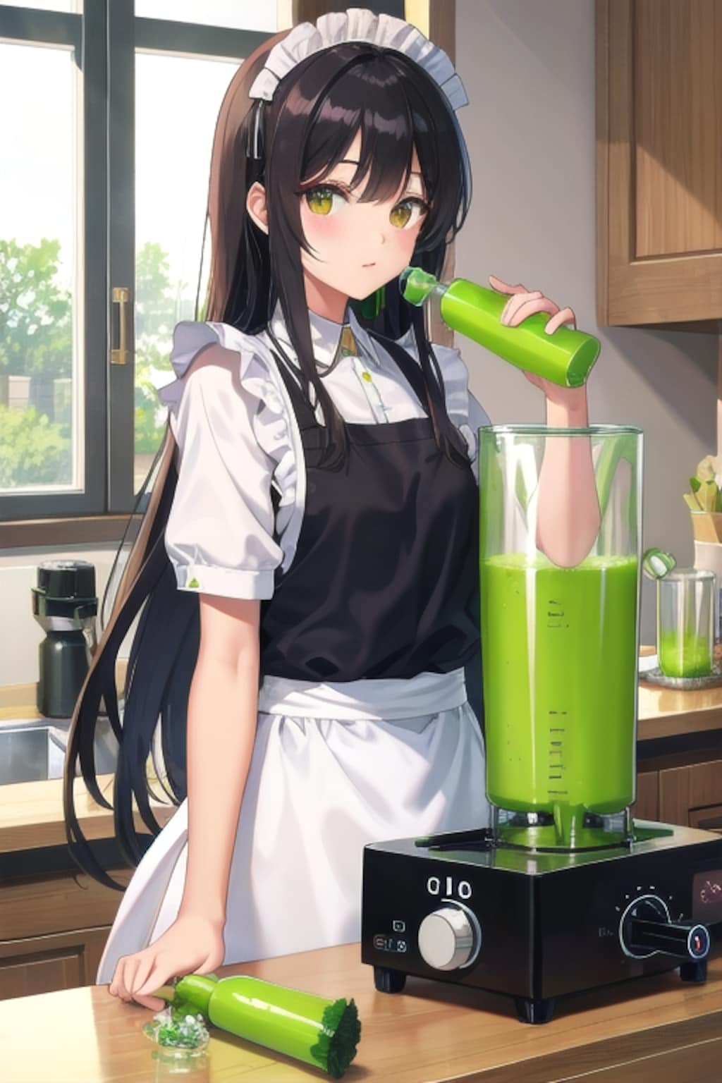 青汁を作るさくらちゃん