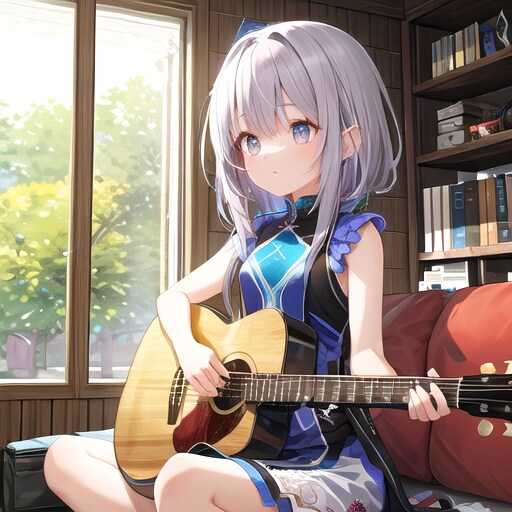 ギターを弾く女の子 | の人気AIイラスト・グラビア