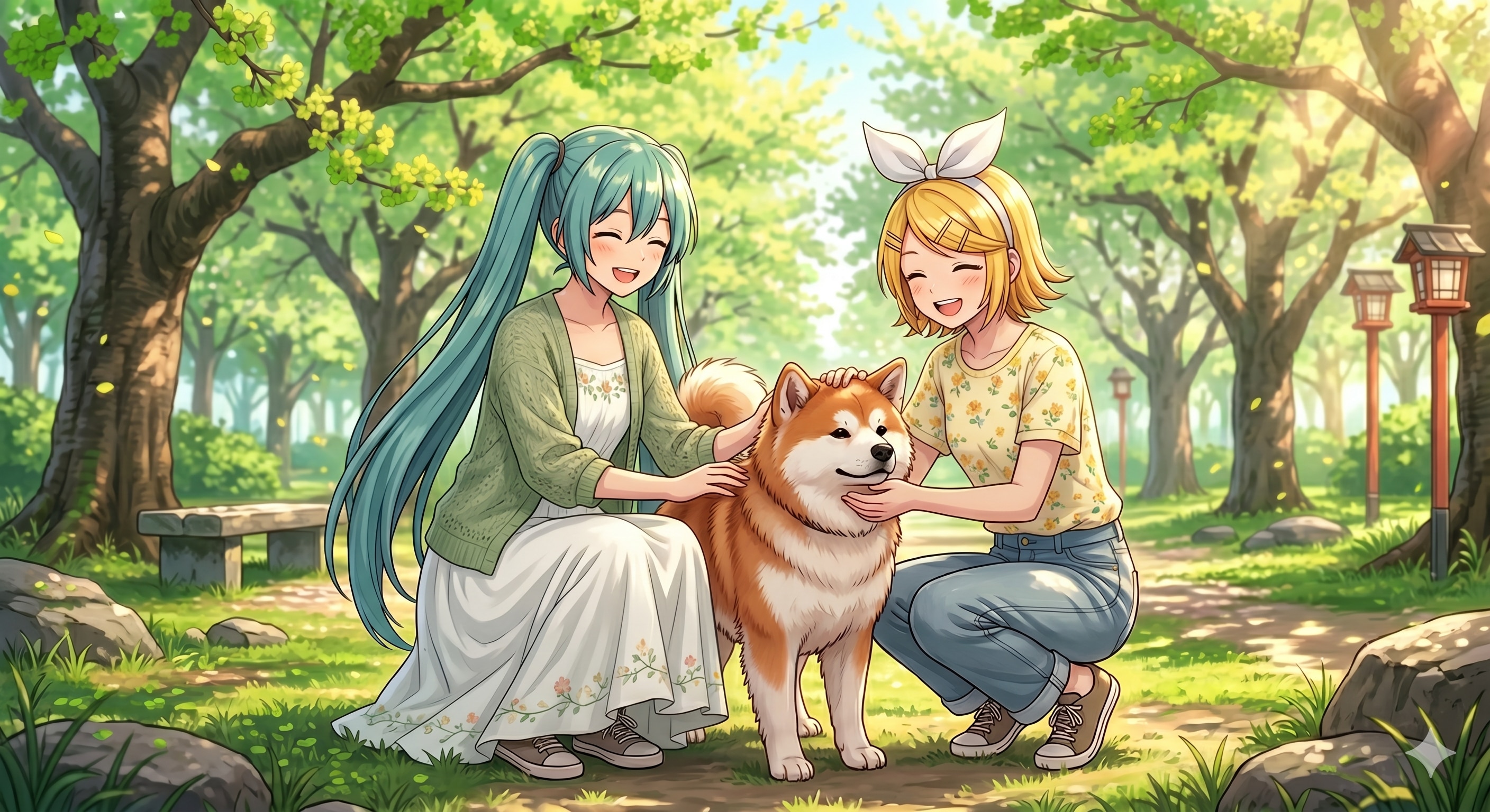 秋田旅行をするミクさんとリンさん | の人気AIイラスト・グラビア