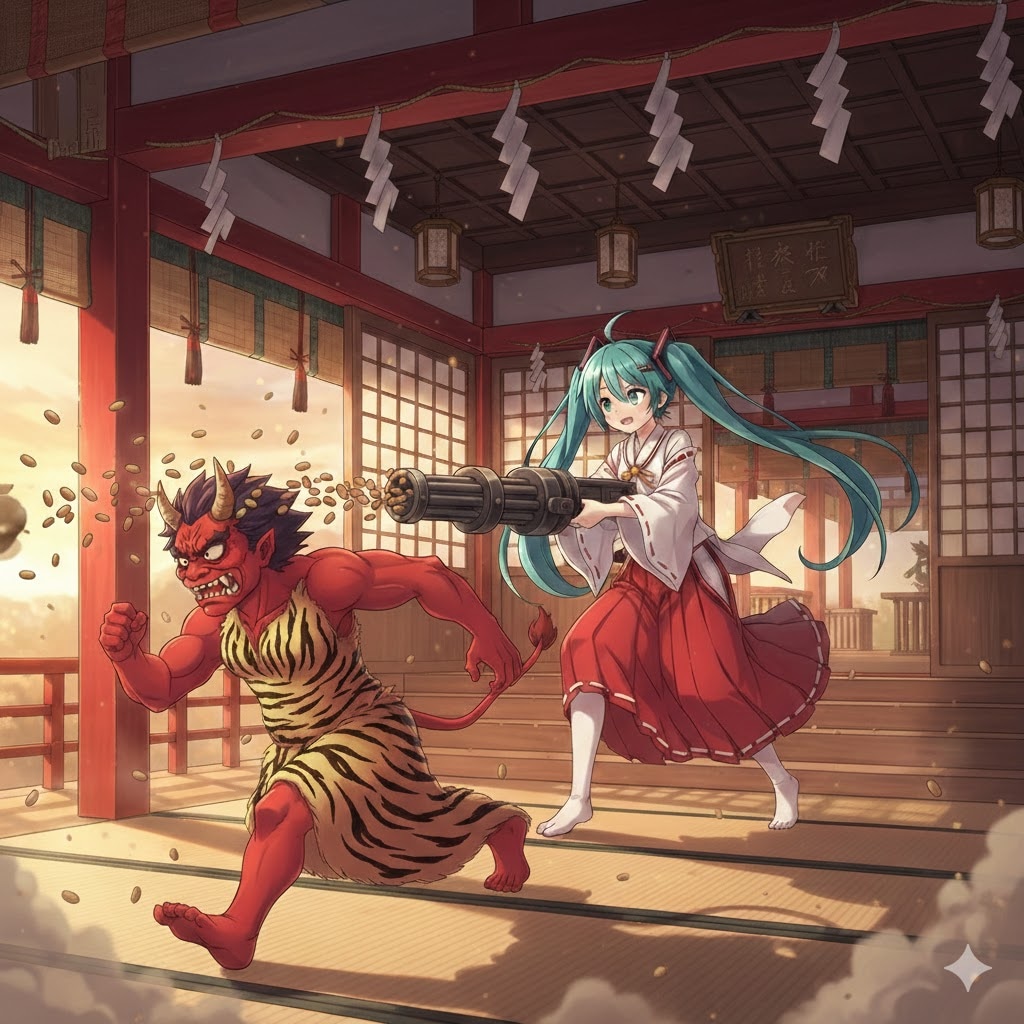 鬼を追い出すミクさん